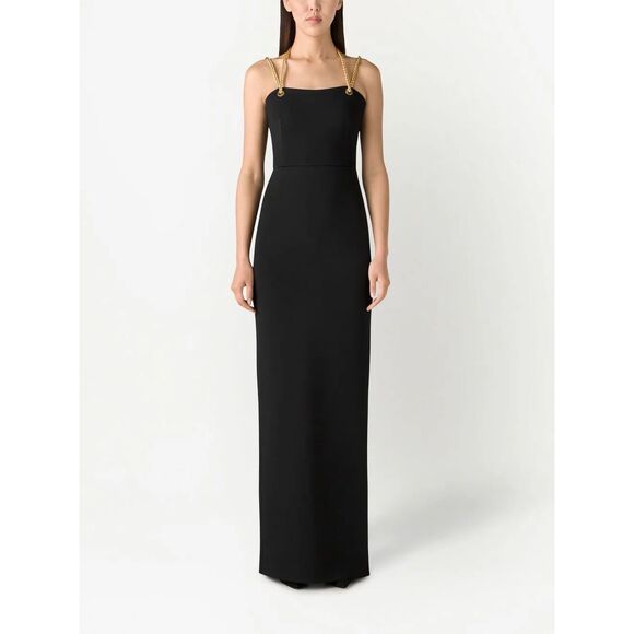 St. John Evening Chain Detail Milano Knit Gown
